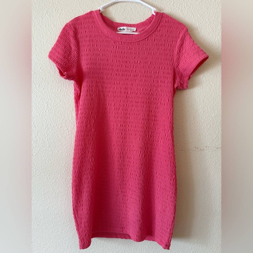 NWOT Elodie Barbie Pink Textured Bodycon dress - Picture 3 of 6